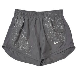{Nike} "Tempo Flash Dri-Fit" Gray White Galaxy Dot Brief Lined Running Shorts